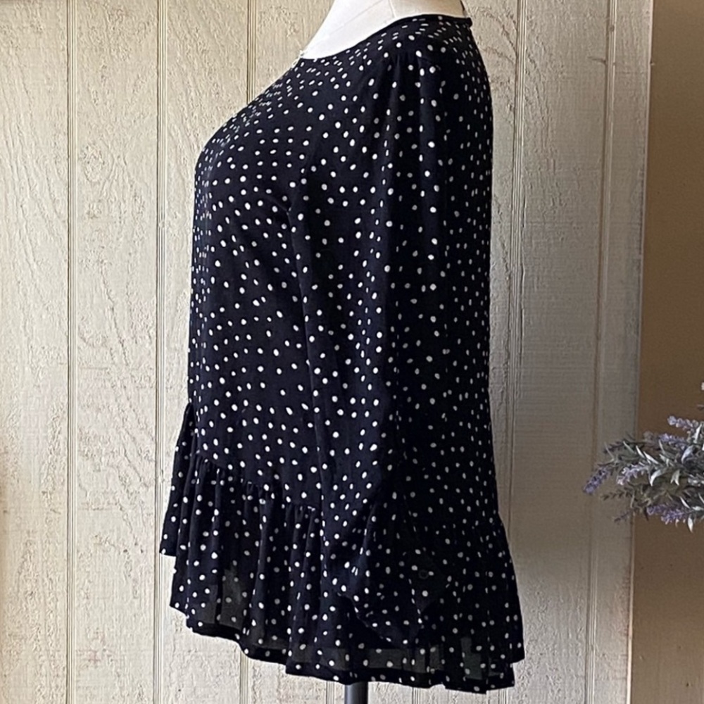 Loft Polkadot Ruffle Blouse - Picture 3 of 5